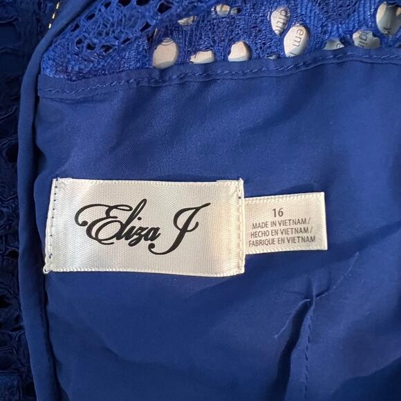 NWT Long Sleeve Lace Sheath Dress Blue Cocktail Wedding Guest Mother Of Size 16 - Picture 3 of 7